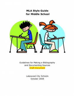 Mla style guide for middle schools -guidelines for making a bibliogra…