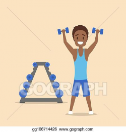 Vector Stock - Man training with dumbbell. arm workout and ...