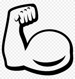 Emoji Muscle Biceps Arm - Muscle Emoji Black And White ...