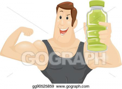 Vector Art - Man muscle energy drink. EPS clipart gg90525859 ...
