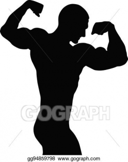 Vector Art - Bodybuilder back double biceps. Clipart Drawing ...