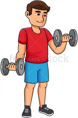 Man Lifting Dumbbells Cartoon Vector Clipart | Workout fitness and ...