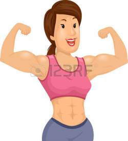 Muscular girl clipart collection