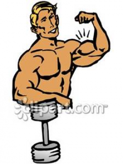 A Muscular Man Flexing His Bicep Royalty Free Clipart Picture
