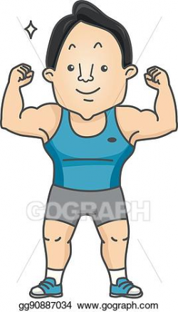EPS Illustration - Man body fit muscle flex. Vector Clipart ...
