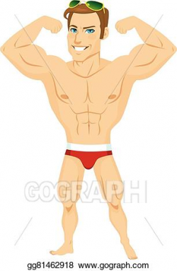 Vector Art - Muscle man swimsuit. Clipart Drawing gg81462918 - GoGraph