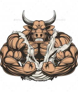 Strong Ferocious Bull | Biggest biceps, Vector graphics and Biceps
