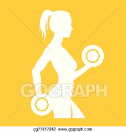 Clip Art Vector - Fitness logo woman silhouette. Stock EPS ...