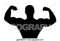 Drawing - Silhouette of bodybuilder. Clipart Drawing gg4508216 - GoGraph