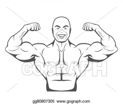 Vector Illustration - Strong bodybuilder man with perfect abs ...