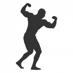 Bodybuilder twisted biceps pose silhouette - Transparent PNG & SVG ...