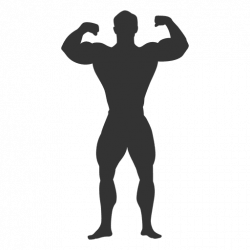 Bodybuilder double biceps pose silhouette - Transparent PNG & SVG vector