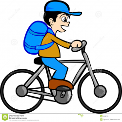 Boy Riding Bicycle Clipart