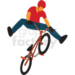 boy riding bmx bike clipart. Royalty-free clipart # 409634