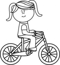 Girl riding a bicycle with a basket | Transportation Clip Art ...