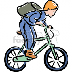 Child riding a bicycle clipart. Royalty-free clipart # 159220