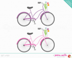 Instant Download Beach Cruiser Bicycle Cute Digital Clipart, Cute Bicycle  Clip art, Bike Graphic, Beach Cruiser Illustration, #1101