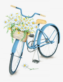 Exquisite Beautiful Flower Baskets Bicycle, Flower Clipart ...