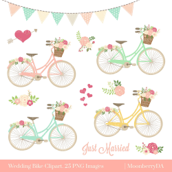 Bicycle Clipart BIKE CLIPART Floral Bicycle PNG