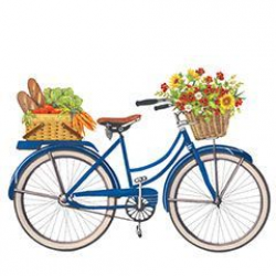 bikes with flowers clip art | ... in the back basket on this bicycle ...