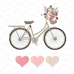 Premium Wedding Clipart & Vectors - Soft Pink Bicycle ...