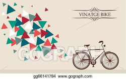 Vector Clipart - Retro hipster bicycle with geometric elements ...