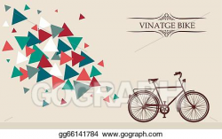 Vector Clipart - Retro hipster bicycle with geometric ...