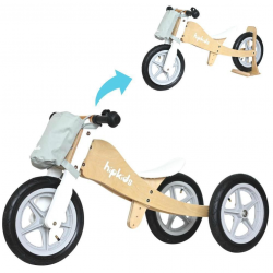 Hip Kids 2 in 1 Silver Wooden Tricycle Balance Bike Children Toddler ...