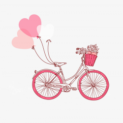 Pink Bike, Bicycle, Love, Cartoon PNG Image and Clipart for Free ...