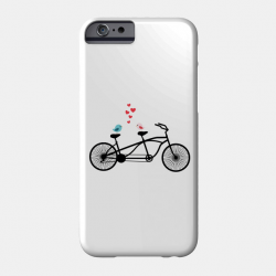 Tandem Bicycle Clipart Love birds - Phone Case | TeePublic
