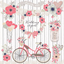 Premium VECTOR Rustic wedding clipart Bicycle Clipart shabby