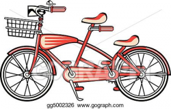 EPS Illustration - Vintage bike bicycle built for two ...