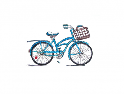 Beach Cruiser Bicycle Watercolor - JPEG - PNG - Digital Stamp ...