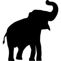 Elephant Silhouette Trunk Up clipart … | Pinteres…