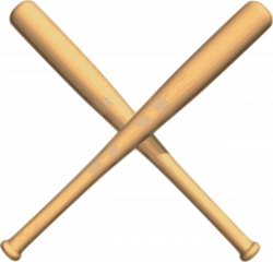 Clipart - Crossed bats baseball