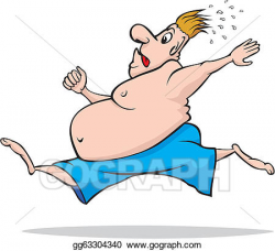 Vector Illustration - Fat man running. EPS Clipart gg63304340 - GoGraph