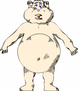 Clipart - goofy naked fat guy
