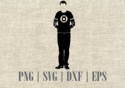 Sheldon Cooper Big Bang Theory Silhouette SVG Cutting File ...