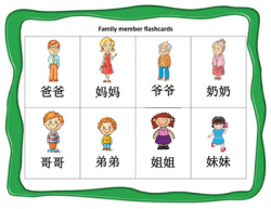 Mandarin family member flashcards big size and small size (Chinese ...