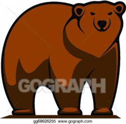 EPS Vector - Big brown grizzly or brown bear. Stock Clipart ...