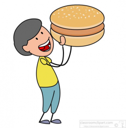 Fast Food Clipart Clipart- boy-eating-big-burger - Classroom Clipart