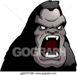 Clip Art Vector - Angry ape. Stock EPS gg55731493 - GoGraph