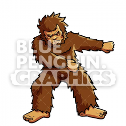 Bigfoot Floss Dance Vector Cartoon Clipart Illustration