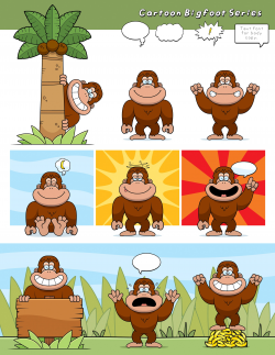 Cartoon Bigfoot Series ~ Graphics ~ Creative Market