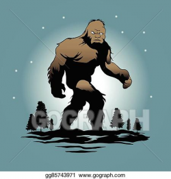Vector Illustration - Bigfoot silhouette illustration. Stock Clip ...