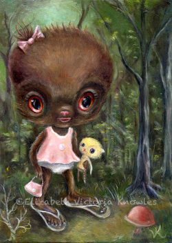 Cute Monster, Baby Bigfoot Sasquatch Art print, Pop Surrealism ...