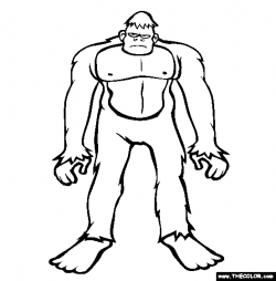 Bigfoot Coloring Page | Free Bigfoot Online Coloring | health and ...