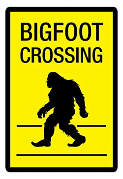 Amazon.com : Bigfoot Crossing Sign Art Poster Print 13 x 19in ...