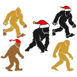Yetti Bigfoot Christmas Figures Cuttable Design Cut File. Vector ...