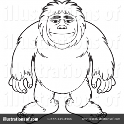 Bigfoot clipart black and white - Pencil and in color bigfoot ...